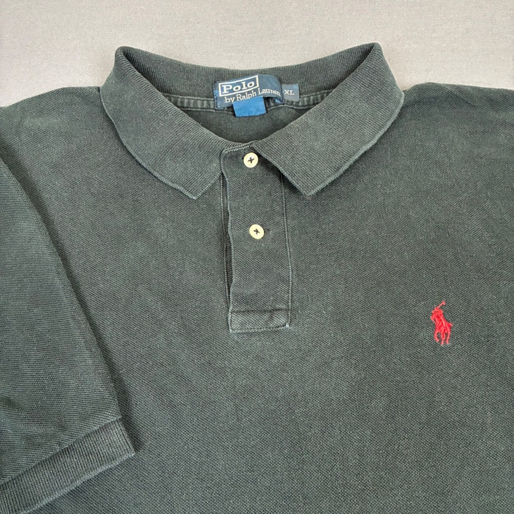 Polo Ralph Lauren Black Short Sleeve Polo Shirt Men's Size XL Red Pony